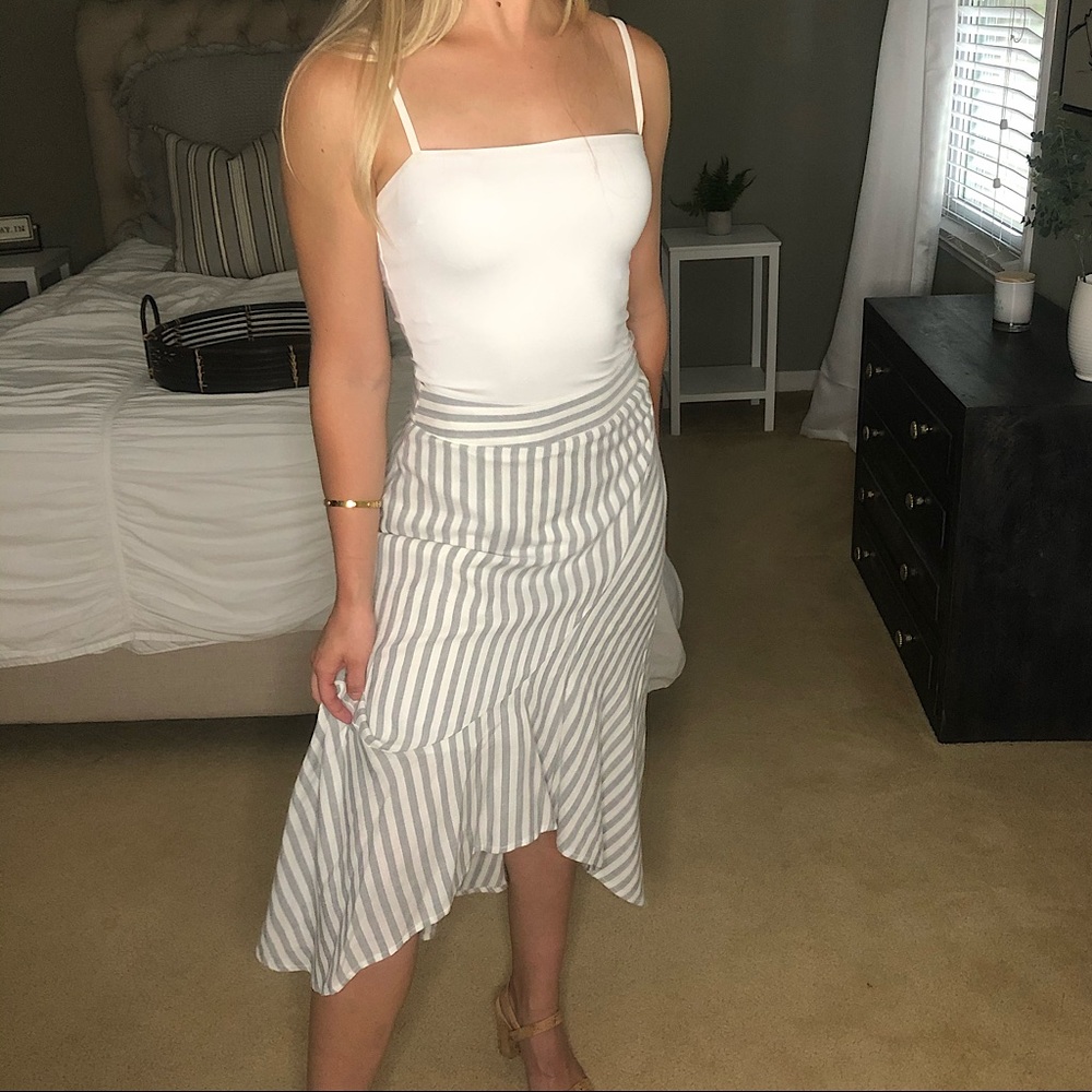 She + Sky High-low Striped Flowy Skirt S